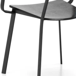 Wohnen Schwarze Designstühle mit Armlehnen - Lejadro (4er Set)