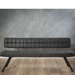 Schwarze Esszimmerbank mit Lehne - Jaitur^Wohnen Best