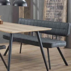 Schwarze Esszimmerbank mit Lehne - Jaitur^Wohnen Best