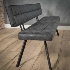 Schwarze Esszimmerbank mit Lehne - Jaitur^Wohnen Best