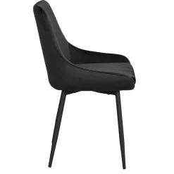 Schwarze Esszimmerstühle aus Samt - Cartoon (2er Set)^Wohnen Clearance