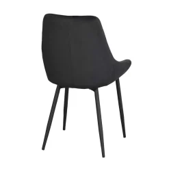 Schwarze Esszimmerstühle aus Samt - Cartoon (2er Set)^Wohnen Clearance