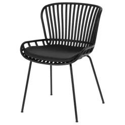 Wohnen Schwarze Esszimmerstühle mit Polster - Pavias (4er Set)