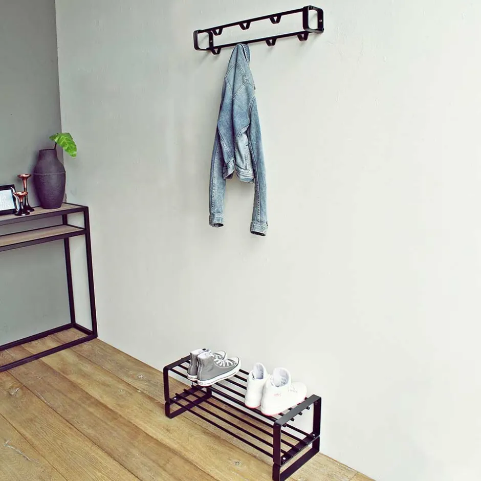 Schwarze Garderoben Kombi aus Stahl - Satroni (zweiteilig)^Wohnen Discount