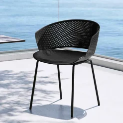 Schwarze Gartenstühle modern - Donzai (4er Set)^Wohnen Discount