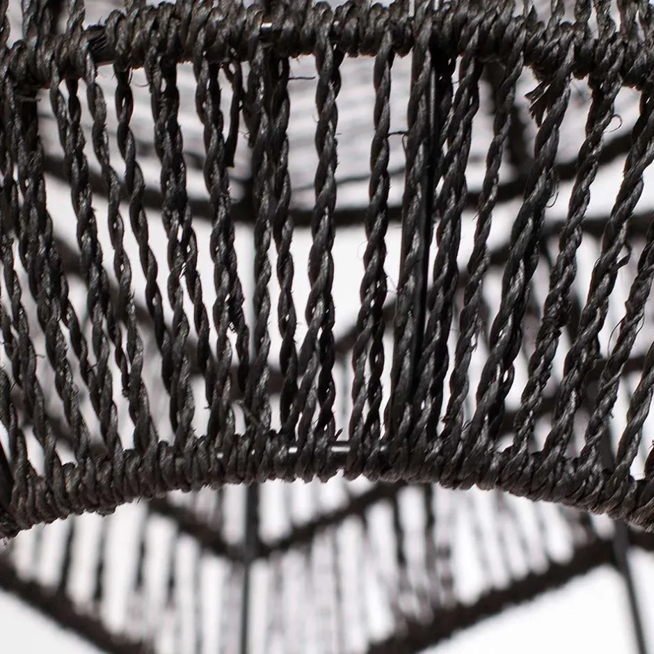 Wohnen Schwarze Hängeleuchten aus Papierseil - Maura (2er Set)