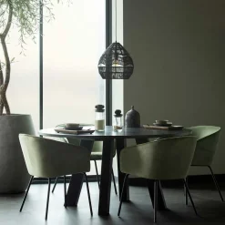 Wohnen Schwarze Hängeleuchten aus Papierseil - Maura (2er Set)