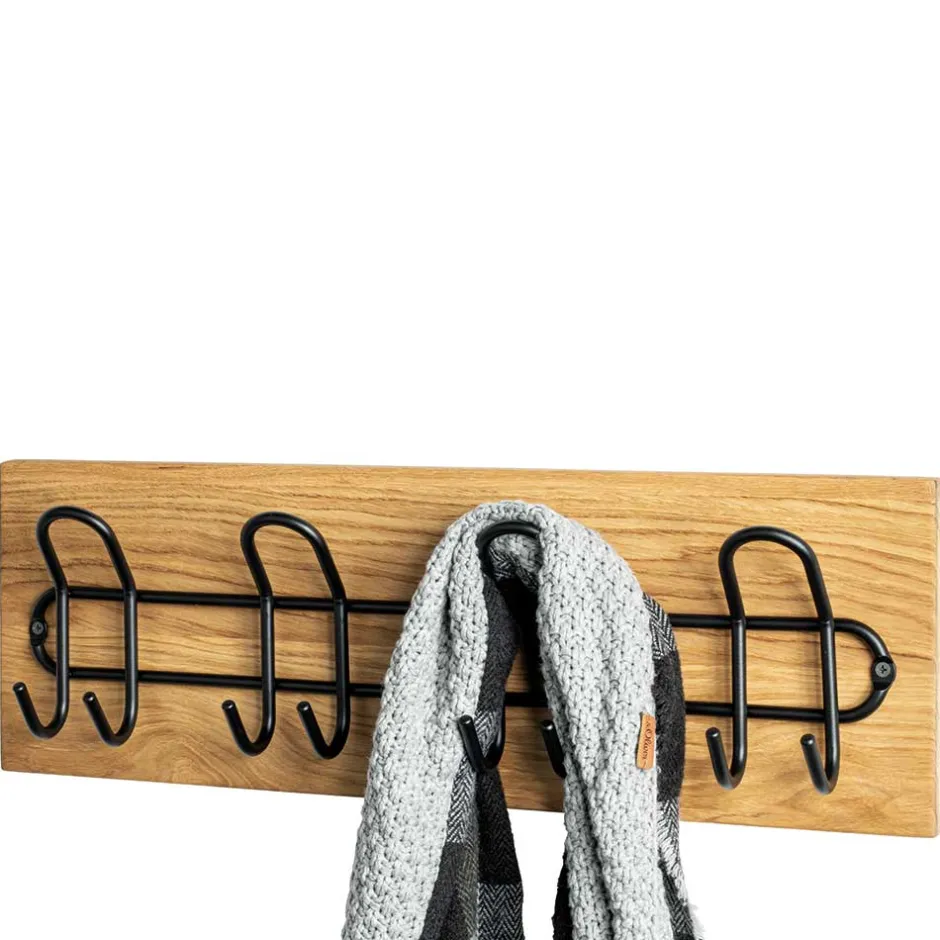 Wohnen Schwarze Metall Hakenleiste mit 8 Haken - Akke