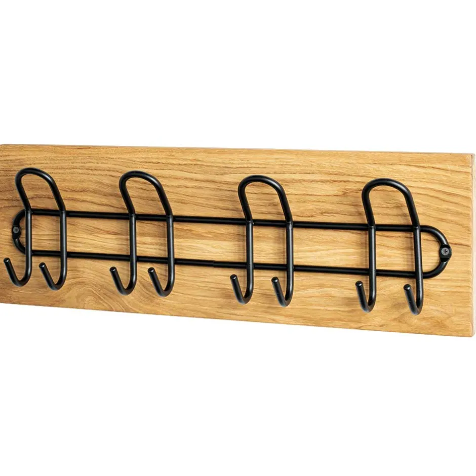 Wohnen Schwarze Metall Hakenleiste mit 8 Haken - Akke