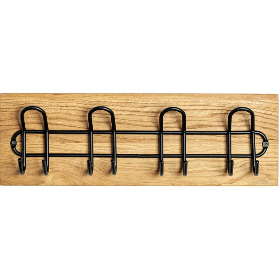 Wohnen Schwarze Metall Hakenleiste mit 8 Haken - Akke