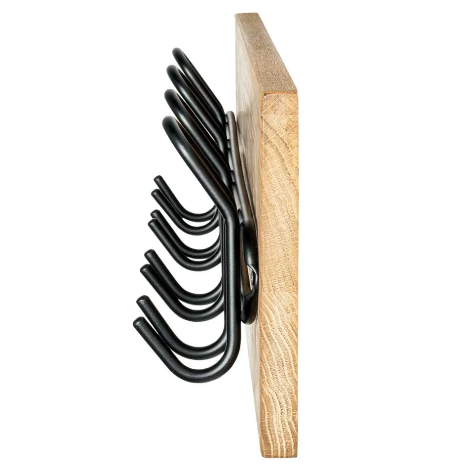 Wohnen Schwarze Metall Hakenleiste mit 8 Haken - Akke