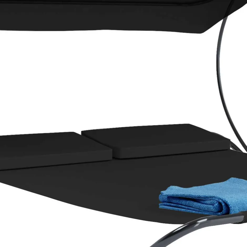 Wohnen Schwarze Outdoorliege für zwei Personen - Valdi