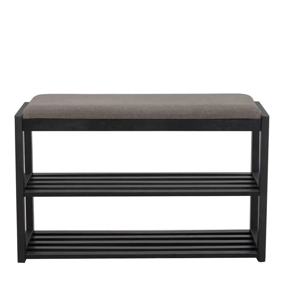 Wohnen Schwarze Schuhbank aus Eichenholz - Geskan