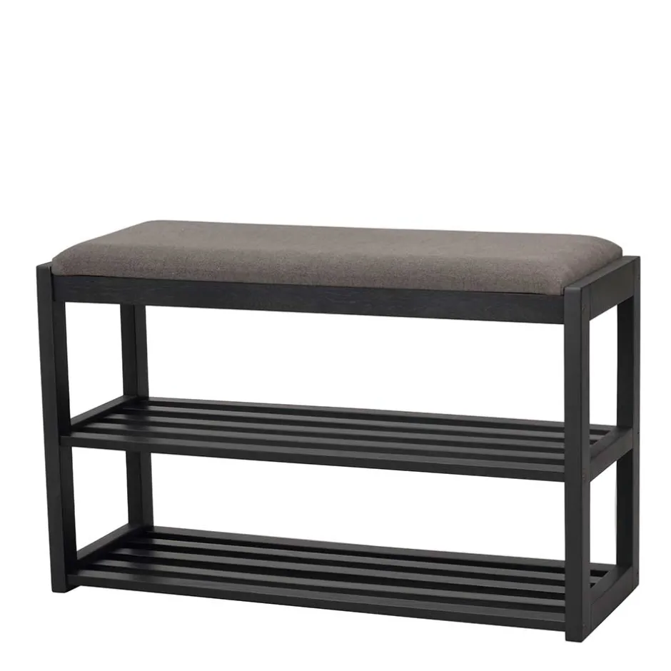 Wohnen Schwarze Schuhbank aus Eichenholz - Geskan