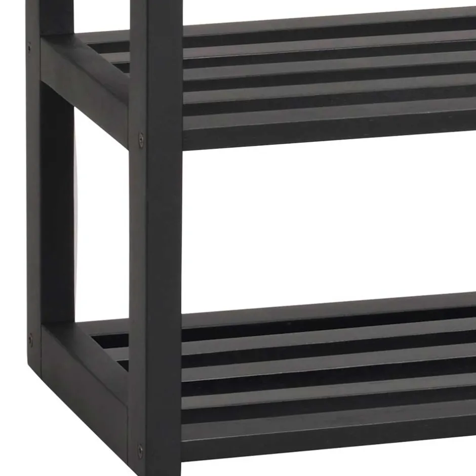 Wohnen Schwarze Schuhbank aus Eichenholz - Geskan