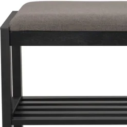 Wohnen Schwarze Schuhbank aus Eichenholz - Geskan