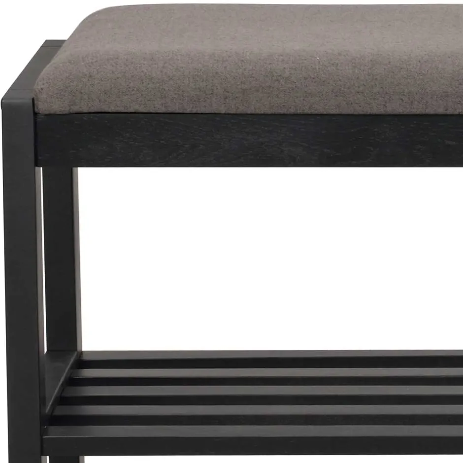 Wohnen Schwarze Schuhbank aus Eichenholz - Geskan