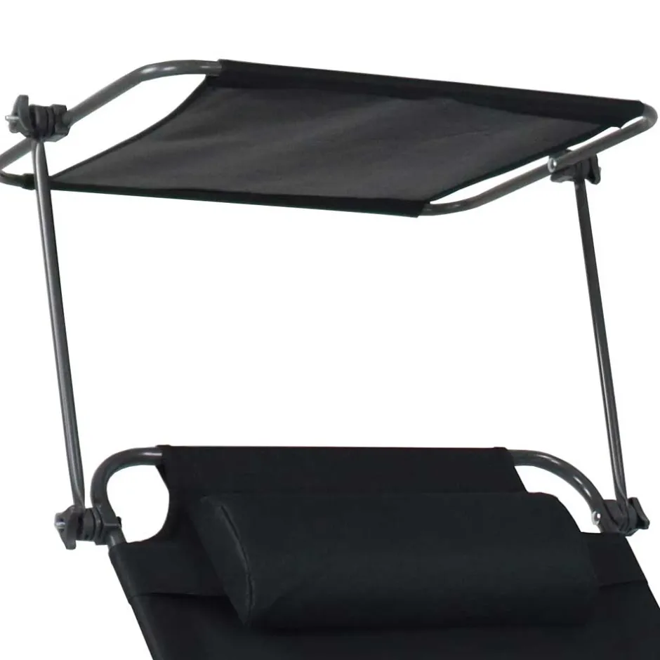Wohnen Schwarze Sonnenliege zusammenklappbar - Ambia