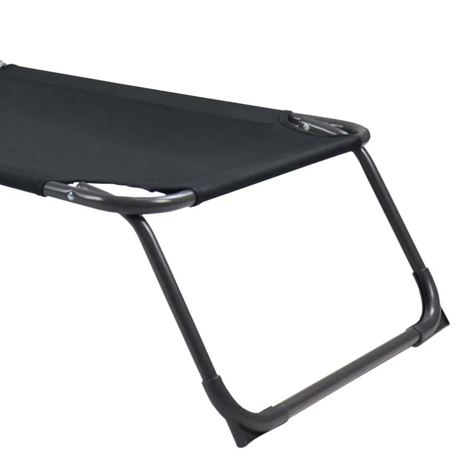 Wohnen Schwarze Sonnenliege zusammenklappbar - Ambia