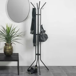 Wohnen Schwarze Standgarderobe aus Stahl - Rubertus