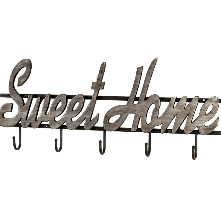 Wohnen Schwarze Wandgarderobe mit Schriftzug - Geniale