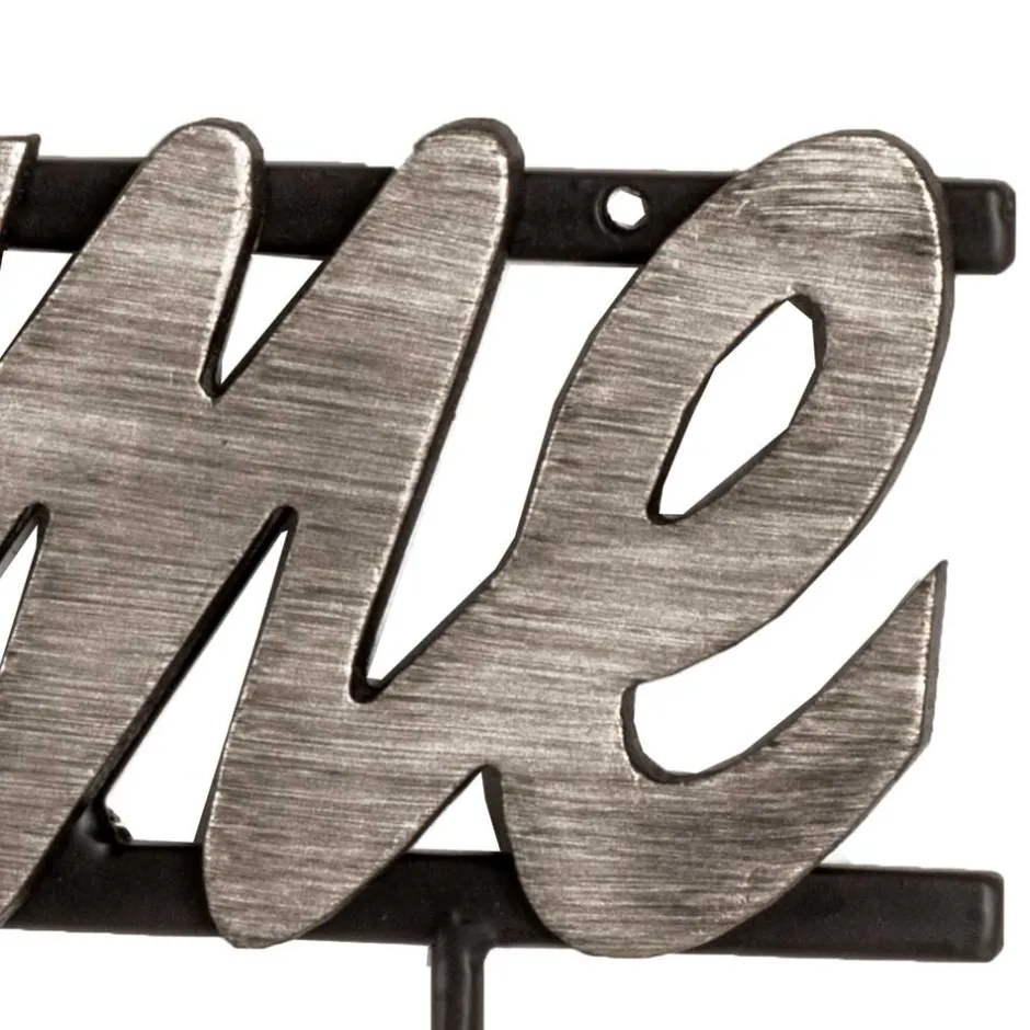 Wohnen Schwarze Wandgarderobe mit Schriftzug - Geniale