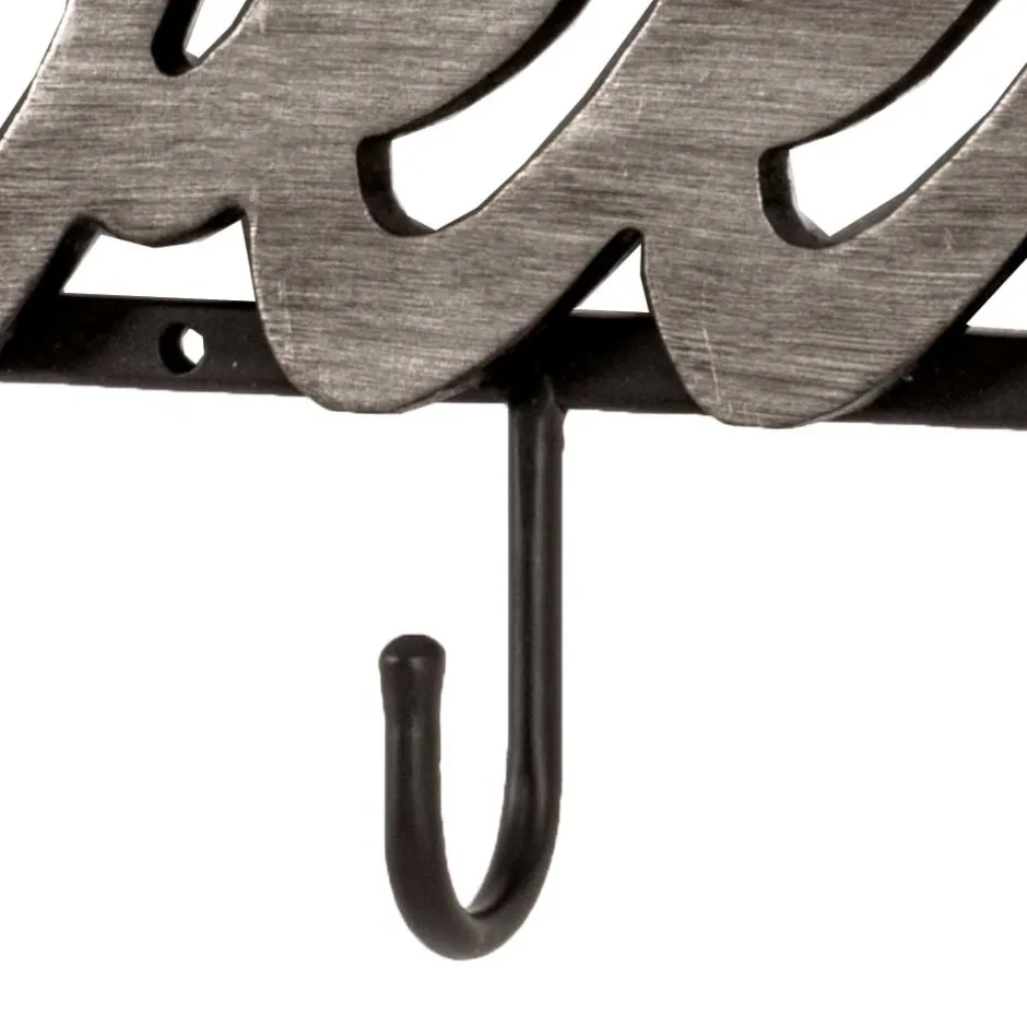 Wohnen Schwarze Wandgarderobe mit Schriftzug - Geniale