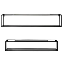 Wohnen Schwarze Wandregale Set - Mikene (zweiteilig)