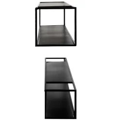 Wohnen Schwarze Wandregale Set - Mikene (zweiteilig)