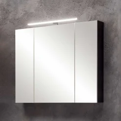 Schwarzer Bad-Spiegelschrank 3-türig - Riguna^Wohnen Outlet