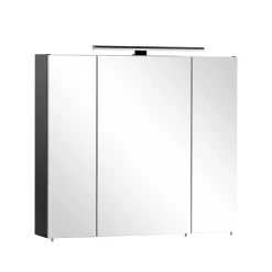 Schwarzer Bad-Spiegelschrank 3-türig - Riguna^Wohnen Outlet