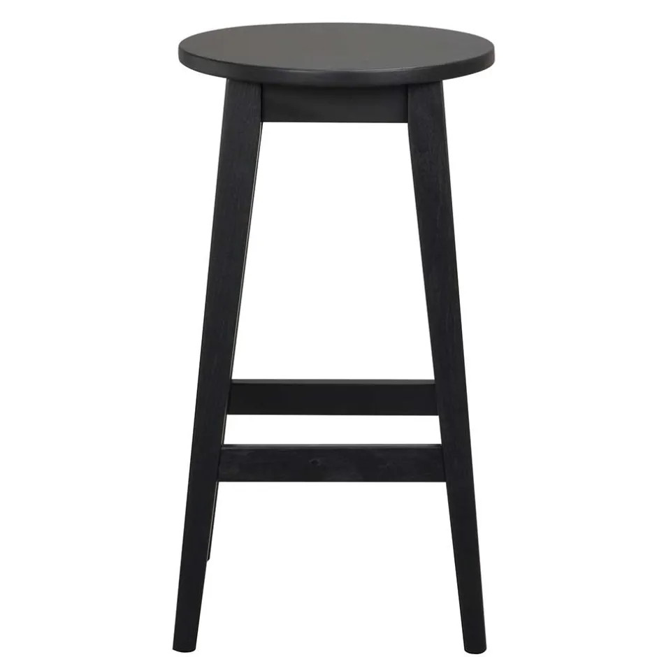 Schwarzer Barhocker in runder Form - Riostar (2er Set)^Wohnen Discount