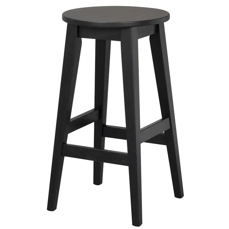 Schwarzer Barhocker in runder Form - Riostar (2er Set)^Wohnen Discount