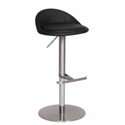 Schwarzer Barhocker Rissino mit Edelstahl-Gestell höhenverstellbar^Wohnen Sale
