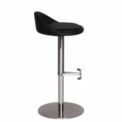 Schwarzer Barhocker Rissino mit Edelstahl-Gestell höhenverstellbar^Wohnen Sale