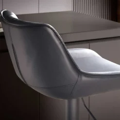 Wohnen Schwarzer Barstuhl mit Kunstlederbezug - Notomo