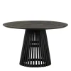 Wohnen Schwarzer Design Säulentisch mit Schweizer Kante - Vamaica