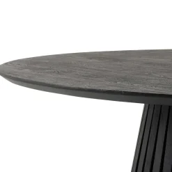 Wohnen Schwarzer Design Säulentisch mit Schweizer Kante - Vamaica