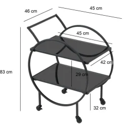 Wohnen Schwarzer Design-Servierwagen aus Metall - Nucina