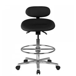 Schwarzer Drehhocker mit niedriger Rückenlehne - Zafyra^Wohnen Sale