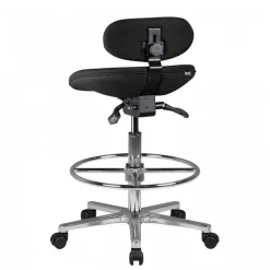 Schwarzer Drehhocker mit niedriger Rückenlehne - Zafyra^Wohnen Sale