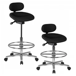 Schwarzer Drehhocker mit niedriger Rückenlehne - Zafyra^Wohnen Sale