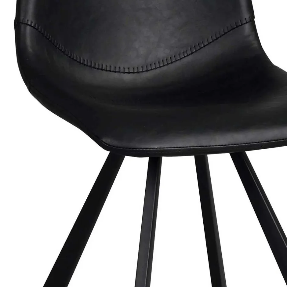 Wohnen Schwarzer Eiche Esstisch & Stühle - Namac (fünfteilig)