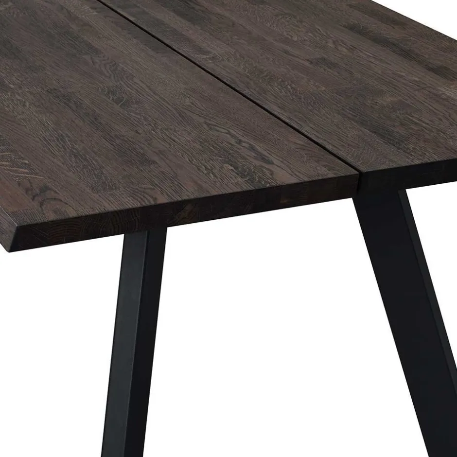 Wohnen Schwarzer Eiche Esstisch & Stühle - Namac (fünfteilig)