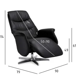 Schwarzer Entspannungssessel mit Armlehnen - Registran^Wohnen Discount