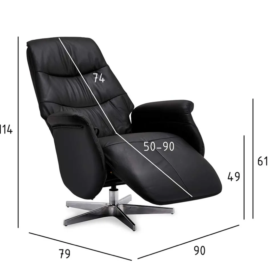 Schwarzer Entspannungssessel mit Armlehnen - Registran^Wohnen Discount