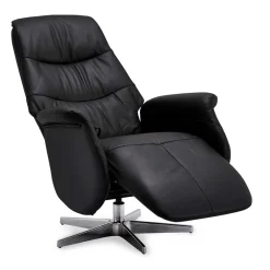 Schwarzer Entspannungssessel mit Armlehnen - Registran^Wohnen Discount