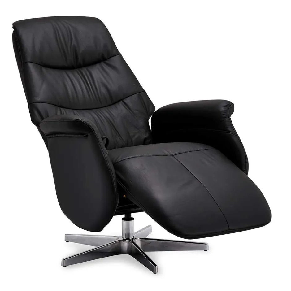 Schwarzer Entspannungssessel mit Armlehnen - Registran^Wohnen Discount
