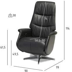 Schwarzer Entspannungssessel mit Armlehnen - Registran^Wohnen Discount