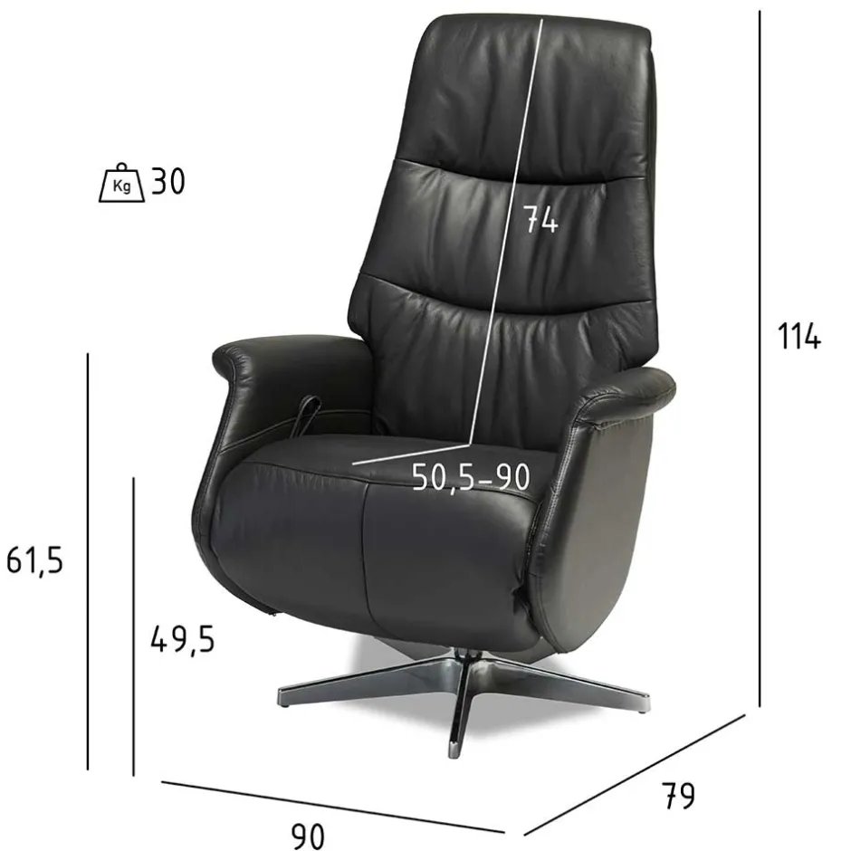 Schwarzer Entspannungssessel mit Armlehnen - Registran^Wohnen Discount